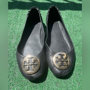 Tory Burch Minnie Travel Ballet Flats Black/Gold
